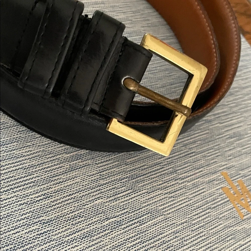 Vintage Coach Glove Tanned Cowhide Belt Solid Brass -- Size 40